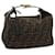 FENDI Zucca Canvas Vanity Hand Bag Brown Black Auth 69040 Cloth  ref.1320338