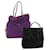 Bolsa Tote PRADA Nylon 2Conjunto Púrpura Negro Auth bs12552  ref.1320381