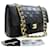 Chanel Classic gefütterte Klappe 10"Chain Shoulder Bag Black Lambskin Schwarz Leder  ref.1320420