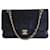 Timeless Chanel Classic lined flap 10" Chain Shoulder Bag Black Lambskin Dark red Gold-plated  ref.1320467