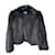 Jil Sander Fox Fur Coat Black Silk  ref.1320549