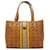 Borsa shopper con zip MCM, media, a righe, a tracolla, con manici e logo. Cognac  ref.1320610