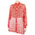 Versace Red button-up net shirt - size UK 6 Cotton  ref.1320781