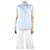 Autre Marque Blue sleeveless neck-tie striped shirt - size UK 12 Cotton  ref.1320782