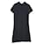 Vestido mini de punto negro con cuello de barco, botones y logo CC de CHANEL. Algodón  ref.1320805
