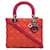 Lady Dior DIOR HandbagsLeather Orange  ref.1321009