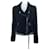 Chanel Nouvelle veste de motard en velours avec chaîne rare. Noir  ref.1321153