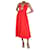 Self portrait Red crepe bow midi dress - size UK 8 Polyester  ref.1321228