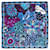 Emilio Pucci Blauer und violetter Seidenschal mit Blumenmuster  ref.1321239