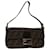 FENDI Zucca Canvas Mamma Baguette Shoulder Bag Black Brown Auth 69666A Cloth  ref.1321399