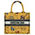 Dior Book Tote Kleine Einkaufstasche aus Canvas mit Stickerei Gelb Leinwand  ref.1321438