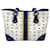 MCM Visetos Shopper Bag Shoulder Bag White Blue Handbag Medium Eggshell  ref.1321458