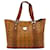 Bolso de compras MCM, bolso bandolera, bolso color coñac marrón con estampado de logo, bolso de mano.  ref.1321459