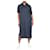 Autre Marque Vestido midi azul de manga corta en mezcla de lino - talla UK 12 Viscosa  ref.1321471