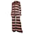 Autre Marque Conjunto de cardigan e calça listrada marrom brilhante com babados - tamanho L Viscose  ref.1321472