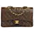 Chanel Piel de cordero marrón medio vintage 1996 solapa forrada clásica Castaño Cuero  ref.1321475