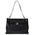 Chanel Bolsa preta acolchoada em pele de cordeiro com aba frontal e bolso Preto Couro  ref.1321518