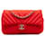 Chanel Rote mittelgroße Jersey-Kettenklappe mit Chevron-Muster Baumwolle Tuch  ref.1321523