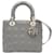Dior Cannage gris medio de piel de cordero Lady Dior Cuero  ref.1321545