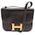 Hermès VINTAGE SAC A MAIN HERMES CONSTANCE 24 EN CUIR BOX BANDOULIERE LEATHER HAND BAG Marron  ref.1321573