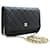 Portafoglio Chanel su catena Nero Pelle  ref.1321762