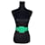 Cintura vintage Yves Saint Laurent per donne Verde Pelle Cotone  ref.1322127