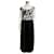 Vera Wang Vestido de noche blanco y negro, falda de tul Encaje  ref.1322136