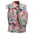 Veste courte et jupe vintage Chanel matelassées à motif floral Polyester Multicolore Écru Corail Pêche Turquoise  ref.1322167