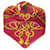 Autre Marque Hermes rot / Quadratischer Schal aus Seidentwill „Palefroi“ in Gold und Multi  ref.1322183