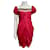 Temperley London Vestido curto de seda drapeado com detalhes metálicos. Rosa Vermelho  ref.1322206