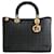 Christian Dior Lady Dior Grande Handtasche aus schwarzem Canvas Leinwand  ref.1322216