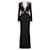 Alexander McQueen Black Gold Lace Detailed Full-Length Gown Dress Golden Silk Rayon Acetate  ref.1322233