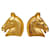 Hermès Brincos de cabeça de cavalo Metal  ref.1322415