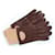 Carolina herrera, leather gloves Brown Wool  ref.1322972