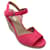 Autre Marque Prada Pink Suede Espadrille Wedge Sandals  ref.1323249