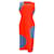 Autre Marque Roksanda Orange / Blue Sleeveless Colorblock Crepe Midi Dress Polyester  ref.1323254