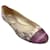 Autre Marque Jimmy Choo Tan / Chaussures plates en cuir peau de serpent violet Cuirs exotiques Multicolore  ref.1323257