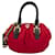 MCM shoulder bag handbag fabric & leather red dark brown bag small  ref.1323325
