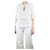 Heidi Klein White 7/8 sleeve sheer cotton top - size L  ref.1323525