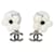 Chanel Boucles d'oreilles CC florales blanches Argenté  ref.1323549
