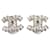 Chanel Silver bejewelled CC earrings Silvery  ref.1323550