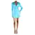 Attico Bright blue gathered v-neck dress - size UK 6 Polyester  ref.1323571