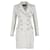 Balmain Striped Double-Breasted Coat in Cream Cotton White  ref.1323704