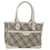 BURBERRY Nova Check Hand Bag Canvas Beige White Auth mr032 Cloth  ref.1323829