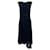 Autre Marque Fuzzi – Marineblaues ärmelloses Kleid mit schwarzem Lederbesatz Polyester  ref.1324221