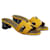 sandales Hermès Oasis jaune topaze en chèvre velours, bordure coupée à vif Cuir Daim Vert foncé  ref.1324282