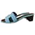 Hermès Hermes Oasis sandals in raw-cut suede in Bleu Minéral color. Blue Green Deerskin  ref.1324285