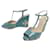 Fendi shoes 40 BLUE PATENT LEATHER WEDGE SANDALS + SANDALS BOX  ref.1324538