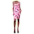 Dolce & Gabbana Robe midi sans manches rose à imprimé floral - taille UK 8  ref.1324751