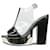Chanel Compensées peep toe en PVC noir - taille EU 36 Plastique  ref.1324769